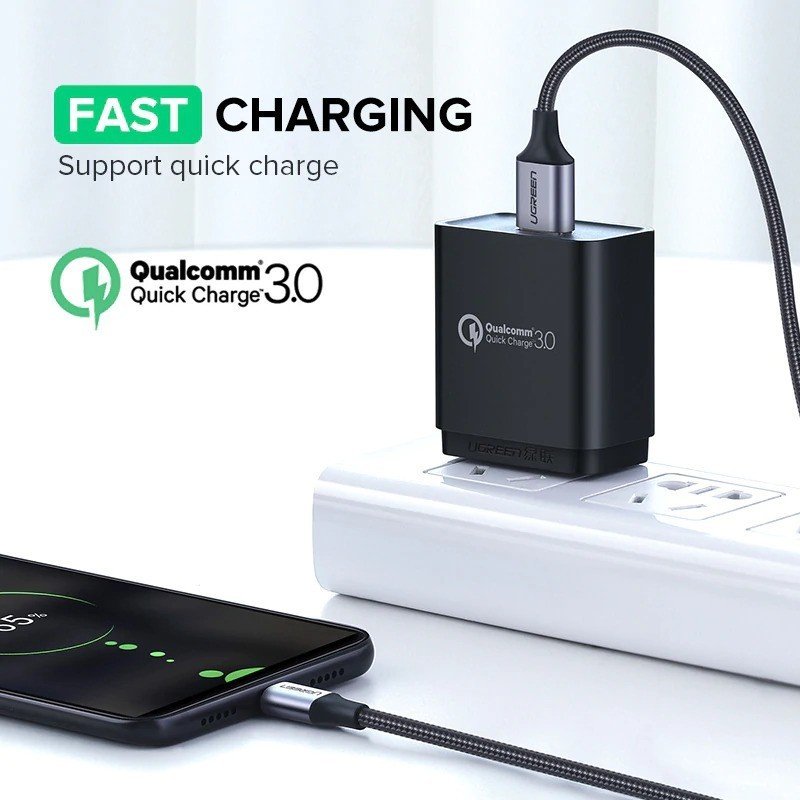 UGREEN USB-A to Micro USB Braided Cable & Aluminum Body, Fast Charge, 1.5M - US290 6014