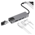 Board-x Hub 5 in 1 from Usb C Male to 4k Hdmi, Rj45 Ethernet, Usb 3.0, 100w PD Femal