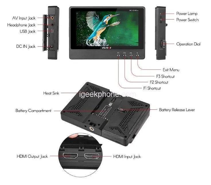 Viltrox DC-55HD 5.5'' 4K 1920x1080 IPS HD LCD Video Monitor