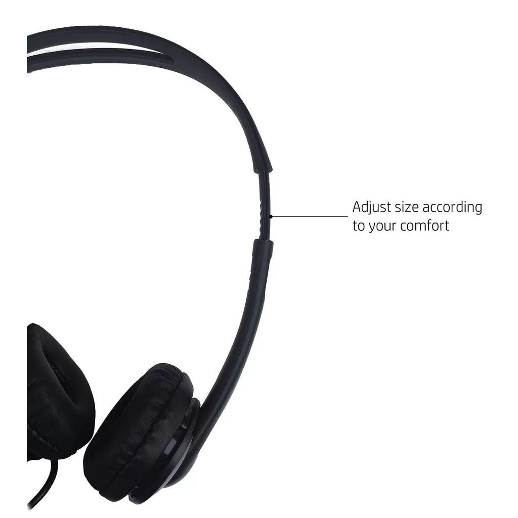HP Wired Mic Headset T1A66AA, with Microphone for PC (3.5mm Stereo Connector)
